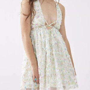 For Love & Lemons Becky Floral Appliqué Mini Dress size:small NWT